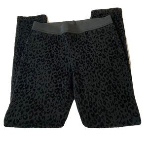 INC International Concepts Women's 4 Pull-On Black Monochromatic Flock Leopard